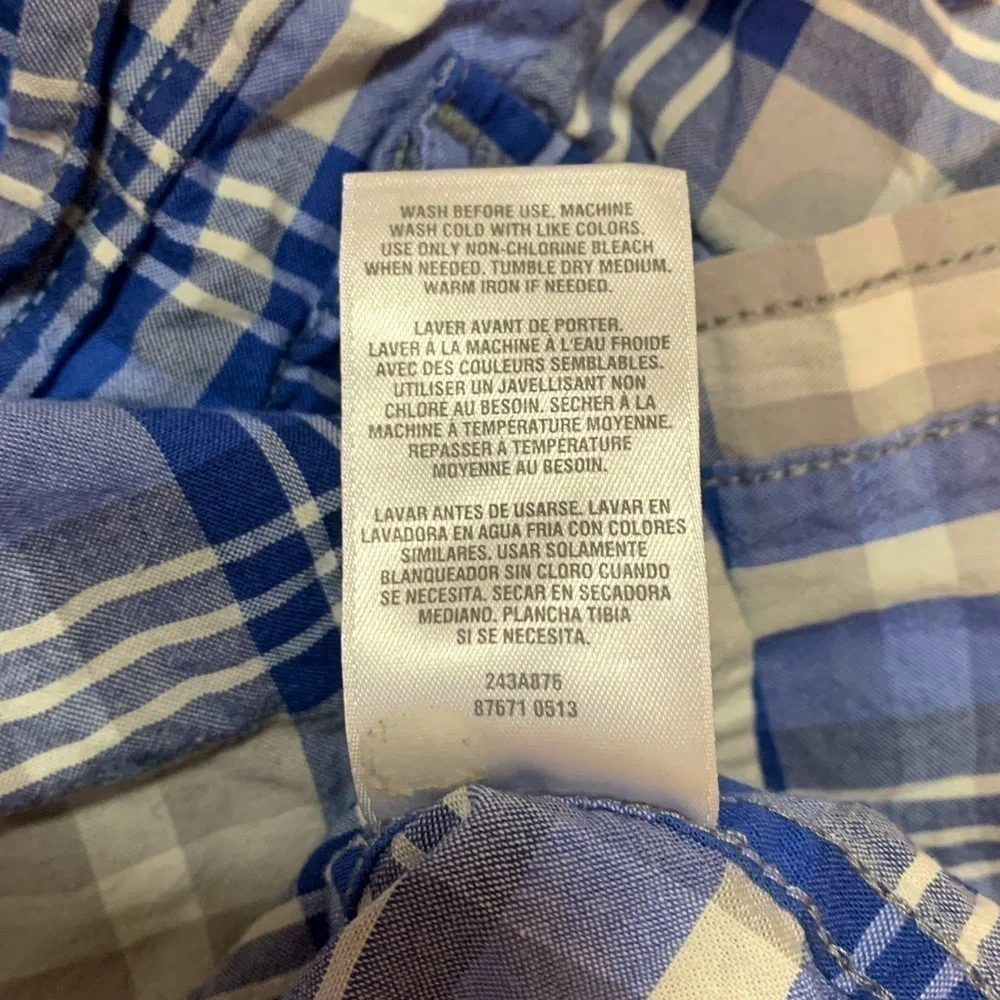 Carter’s Blue Gray White Plaid Button Down Shirt Size 3T